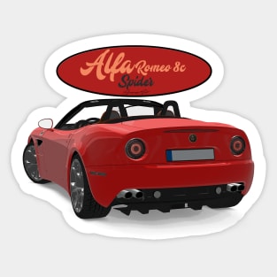 ALFA ROMEO 8C SPIDER Red Back Sticker